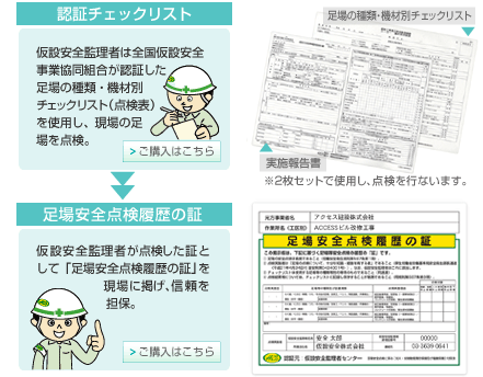 認証チェックリスト　足場安全点検履歴の証