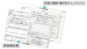 実施報告書と足場の種類・機材別チェックリスト